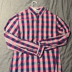 EXPRESS MULTI COLOR BUTTON DOWN DRESS SHIRT (NEVER WORN)